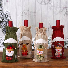 Крышка для бутылки с красным вином сумки Снеговик Санта Клаус рождественские украшения стол Рождество 2024 - купить недорого