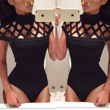 Sexy Fashion Womens Long Sleeve Bodysuit Leotard Bodycon Bandage Jumpsuit Romper Tops Blouse New 2024 - buy cheap