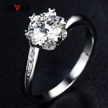 OEVAS Sparking 1 Carat Moissanite Engagement Party Rings 100% 925 Sterling Silver Creative Curve Wedding Bride Band Jewelry Gift 2024 - buy cheap