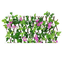 40cm Retractable Artificial Garden Fence Wooden Expandable Ivy Privacy Fence With Flowers Climbing Frame Garden Home Decorations 2024 - buy cheap