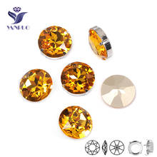 YANRUO-diamantes de imitación de topacio claro para vestido, gemas cosidas de cristal con puntos traseros y garras, 27mm, 1201 2024 - compra barato