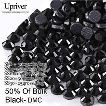 Upriver Half Large Packing Flatback SS6 SS10 SS16 SS20 SS30 Black DMC Hotfix Rhinestones 2024 - buy cheap