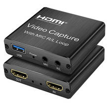 Tarjeta de captura de vídeo 4K HDMI 1080p, tarjeta de captura de juegos de mesa, caja grabadora USB 2,0, dispositivo para transmisión en vivo, grabación de vídeo en bucle 2024 - compra barato