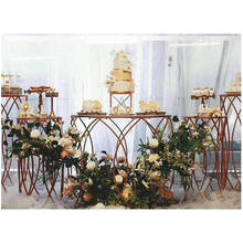 5pcs Round metal dessert table iron pillars acrylic tops cylindrical cake table for Wedding decoration home party decor 2024 - buy cheap