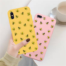 Remazy-funda de teléfono con estampado Floral para iPhone, carcasa de silicona suave rosa con dibujos animados de abejas para iPhone XS MAX 7 SE 2020 11 Pro XR X 8 6Plus 2024 - compra barato