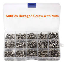 M3 M4 M5 Hex  Button Socket Head Cap Flat Head Screw Nut Hexagon Metric Machine Bolt Assortment Kit Set 304 Stainless Steel 2024 - buy cheap