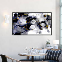 Pintura abstracta con tinta blanca y negra, carteles de paisaje Natural, impresiones en lienzo, arte de pared, pintura en lienzo para decoración de sala de estar 2024 - compra barato