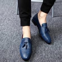 Spring and autumn braided men's shoes British tassel single shoes foreign trade increased size leather shoes 2019 2024 - buy cheap