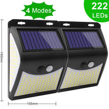 Luces solares LED con Sensor de movimiento para exteriores, focos alimentados por energía Solar, lámpara de pared impermeable para decoración de jardín, 1-4 Uds., 20/222 2024 - compra barato