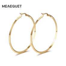 Fashion Women Big Earrings Hoop Circle Gold Color Earrings For Women Stainless Steel Earrings Party Jewelry 2024 - buy cheap