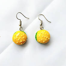 Cute Mini DIY Simulation Food Earrings Creative Geometry Milk Hamburger Tart Food Earrings Female Jewelry 2024 - buy cheap