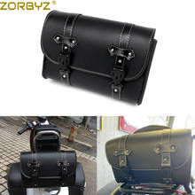 Zorbyz universal preto durável motocicleta moto ferramenta de couro do plutônio saco sela pannier 2024 - compre barato