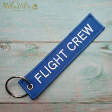 MiFaViPa Blue FLIGHT CREW Keychain Fashion Trinket Phone Strap Black Embroidery CESSNA Key Chain for Aviation Gift Key Ring 1 PC 2024 - buy cheap