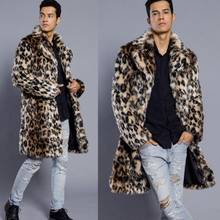 Chaqueta de piel de leopardo para hombre, abrigo grueso y cálido de piel, chaqueta de cuero, moda de cuero, Otoño e Invierno 2024 - compra barato