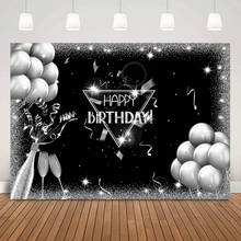 Balões para decoração de festas de aniversário, para adultos e crianças, faixa com glitter, champanhe, preto, fundo fotochamada 2024 - compre barato