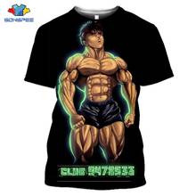 Anime Baki the Grappler Men's T-shirt 3D Print Boxer Baki Tshirt Women Summer Casual Hip Hop Shirt Oversized Clothing Streetwear 2024 - buy cheap