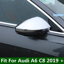 Door Side Wing Rearview Mirror Case Decoration Frame Cover Trim ABS 2PCS For Audi A6 C8 2019 2020 2021 Chrome / Carbon Fiber 2024 - buy cheap