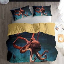 Juego de cama HELENGILI 3D con estampado de pulpo, juego de edredón, funda de almohada realista con ropa de cama, juego de cama, Textiles para el hogar # ZY-18 2024 - compra barato