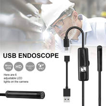 Cable USB Mini para teléfono Android, endoscopio impermeable, boroscopio, cámara de inspección rígida, tubo de serpiente con 6 LED, 1M, 7mm, el más nuevo 2024 - compra barato