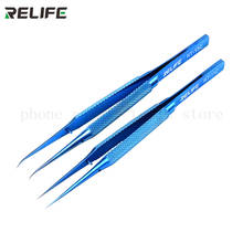 RELIFE RT-11C/15C Titanium alloy ultra-precision tweezers Maintenance Tools Industrial Curved Straight Tweezers Repair Tools 2024 - buy cheap