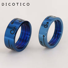 Dicotico-anillos de acero inoxidable para parejas, anillos de varios colores para mujeres, hombres, niñas y niños, símbolo Bague, bandas de boda, joyería de aniversario 2024 - compra barato