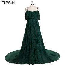 Vestido de maternidad de encaje verde oscuro para fotografía, maxivestido largo para Sesión de embarazo, accesorios para fotos 2024 - compra barato