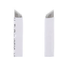 Agujas de Microblading para maquillaje permanente de cejas, 14 pines, mezcla alta y baja, 50 Uds., para bolígrafo Manual de bordado 3D 2024 - compra barato