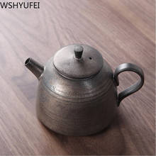 Китайские ретро керамические чайные горшки ручной работы, керамический чайный набор, домашний фарфоровый чайник с фильтром, красивый чайник, чайная посуда Guanyin 2024 - купить недорого