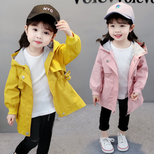 Children's Windbreaker for Infant Girls Kids Outerwear for Girl Spring Autumn Solid Kids Clothes Age 1-4 Y Children Trench Coats 2024 - buy cheap