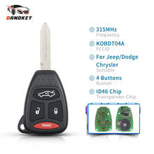 Dandkey 4 Buttons Fob For Dodge Chrysler Jeep 300 Aspen Charger Grand Commander Cherokee 2005-2009 KOBDT04A 315Mhz Remote Key 2024 - buy cheap