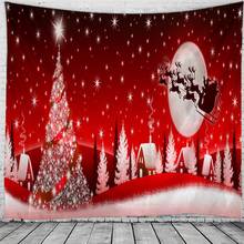 Tapestry Christmas  Wall Hanging Christmas Night Home Deco Christmas Castle Print Tapestries Large Size Free Shipping Tapestries 2024 - buy cheap