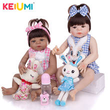 Keiumi-boneca de silicone para crianças, modelo 23 segundo, boneca para bebês gêmeos, corpo inteiro, vinil, 57 cm, princesa reborn, brinquedo para crianças, presente de natal e aniversário 2024 - compre barato