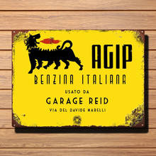 Vintage Retro Personalised Agip Oil Retro Vintage Tin Sign Bar Pub Home Metal Poster Wall Art Decor 2024 - buy cheap