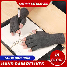 High Elastic Cotton Compression Gloves Hand Pain Relief Arthritis Gloves Therapy Half Fingers Health Care Arthritis Gloves 2024 - buy cheap