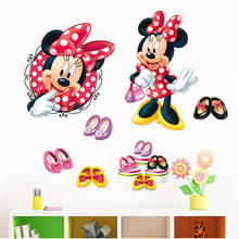 Adesivo de salto alto da minnie 40x60cm com desenhos animados, para decoração da casa, da disney, decalques de parede pvc, mural de arte, pôsteres diy 2024 - compre barato