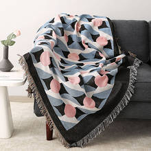 Cobertor decorativo multifuncional geométrico quatro estações, cobertor de almofada para camas cama sofá cama de viagem 2024 - compre barato