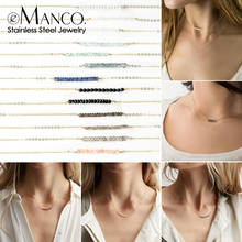 e-Manco Trendy Multilayer stainless steel necklace for women choker statement necklace Crystal pendants necklace set jewelry 2024 - buy cheap