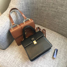 Brand 2019 Vintage Top-Handle Women Bags Designer Gold Buckle PU Leather Shoulder Bags Luxury Handbag Female Messenger Tote Bag 2024 - buy cheap