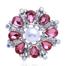 Big Round Crystal Brooch Rhinestone Brooches And Pins Fashion Brooch Pin Bouquet Scarf Clip Jewelry Accessories Dual Purpose 2024 - buy cheap