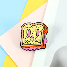 Breakfast Brooches Cute Cartoon Toast Bread Slices Enamel Pin Denim Coat Backpack Lapel Pins Button Badge Fashion Jewelry Gifts 2024 - buy cheap