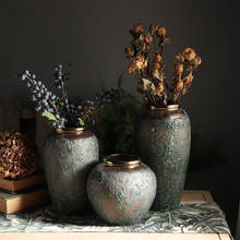 Stoneware Pots Hydroponic Dried Flower Arrangement Vase Retro Floor Desktop Ceramic Vases Living Room home Decoration florero 2024 - buy cheap
