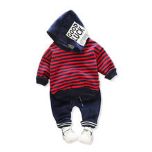 Children Clothing Sets Spring Autumn Boys Girls Casual Cotton Strips Hoodies Coats+pants 2pcs Suits For Kids Tracksuits Outfits 2024 - buy cheap