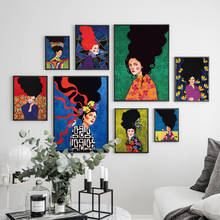 Cuadro de flores de pájaro y pelo Vintage para mujer, imágenes de pared abstractas sobre lienzo para decoración de sala de estar 2024 - compra barato