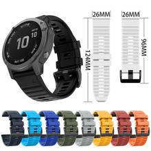 Pulseira de relógio de pulso de silicone, 26mm, para garmin fenix6x/fenix5x/fenix3 hr/safira/d2/queda mk1/x bravo 2024 - compre barato