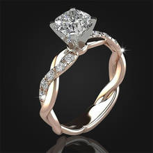 Роскошное кольцо с большим цирконием, серебряное, золотое, вечерние, свадебные, обручальные кольца для женщин, модные ювелирные изделия, аксессуары, подарок для влюбленных 2024 - купить недорого
