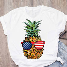 Camiseta con estampado de piña y sandía para mujer, remera informal de manga corta con estampado de fruta, playera Harajuku para mujer 2024 - compra barato