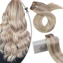 Moresoo Clip in Hair Extensions 50G 6Pcs Brazilian Human Hair Machine Remy Natural Straight Doubel Wefted Clip in Extensions 2024 - buy cheap