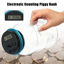 Plastic Digital Saving Box EURO LCD Economic Counting Jar Toy Convenient Deposit Coin Counter Money Gift Bank Electronic 2024 - купить недорого