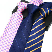 8 cm laços para homem listrado azul gravatas hombre clássico formal masculino laços evento social vestido de casamento do noivo gravata 2024 - compre barato