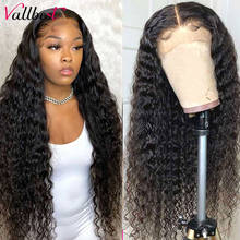 Vallbest Hair Deep Wave 13*1+4*1 Lace Part Wig Brazilian Remy Hair T Part Wig 150 Density Pre Plucked With Baby Hair For Woman 2024 - buy cheap